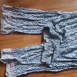 Blue Patterned Off-Shoulder Top